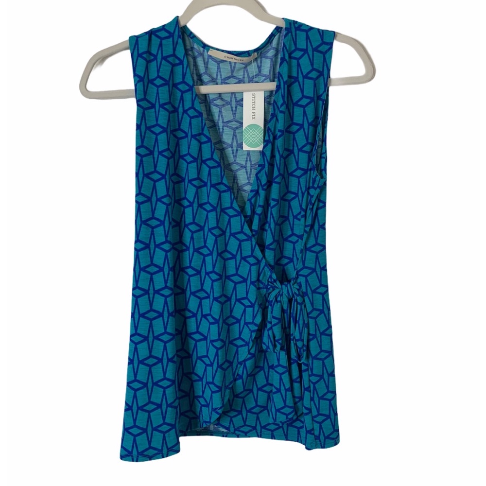 NWT 41 Hawthorn Stitchfix Blue/Teal Valerie Top
